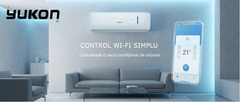 Aparat de aer conditionat Yukon 24000 BTU/h, A++/A+, WI-FI integrat, Auto-diagnostic, Auto-curatare