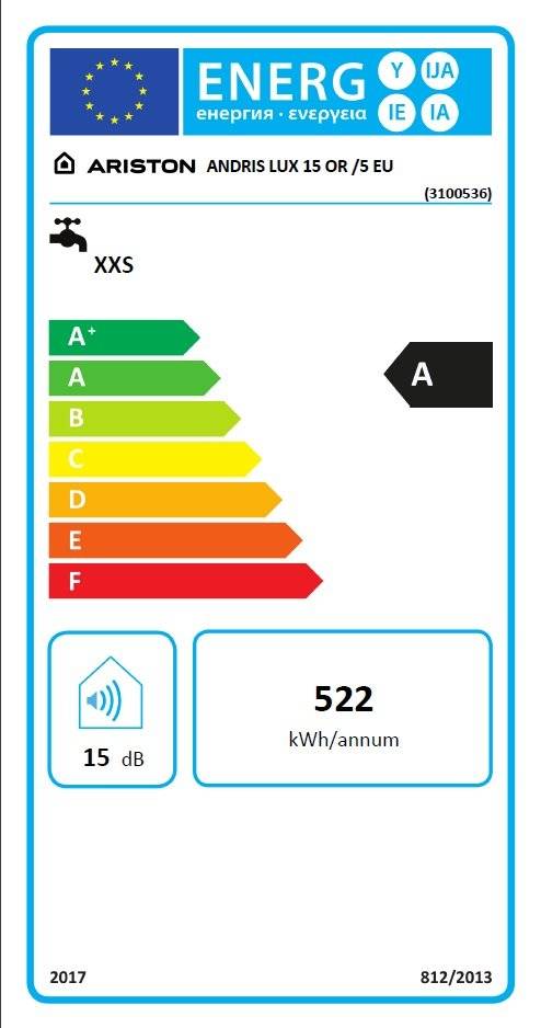 Boiler electric Ariston ANDRIS LUX 15 EU, 15 L, 1200 W, montaj deasupra chiuvetei