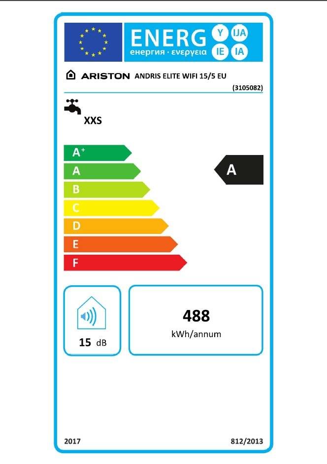 Boiler electric Ariston ANDRIS ELITE WIFI 15/5 EU, 15 L, 1200 W, montaj deasupra chiuvetei