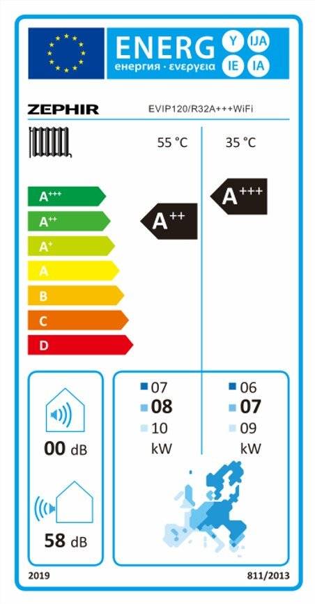 Pompa de caldura INVERTER cu WI-FI ZEPHIR EVIP120 / R32 12 kW, A+++